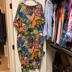 Multicolored dress, Large, eclectic, with pockets!